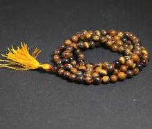 Load image into Gallery viewer, Tiger Stone Mala 108+1 beads