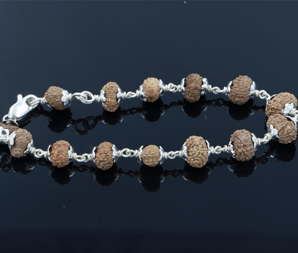 Rudraksha Bracelet 13 Beads 天然ルドラクシャ 13 Mukhi Rudraksha Bracelet(Silver) – Rudradhyay