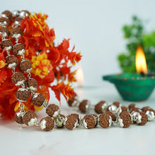 Load image into Gallery viewer, 5 Mukhi Rudraksha Mala - German Silver - Rudradhyay