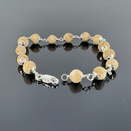 Clean Bead Tulsi Bracelet - Silver Capping