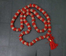 Load image into Gallery viewer, 54+1 Beads 3 Mukhi Nepali Rudraksha Kantha