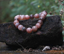Load image into Gallery viewer, Peach Moonstone Bracelet - 23 Beads
