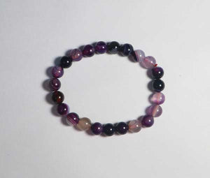 Purple Agate Stone Bracelet - 23 Beads