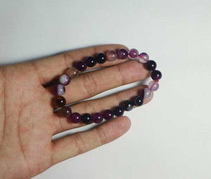 Purple Agate Stone Bracelet - 23 Beads