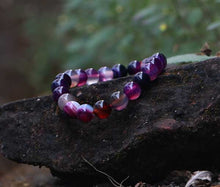 Load image into Gallery viewer, Purple Agate Stone Bracelet - 23 Beads