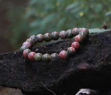 Load image into Gallery viewer, Unakite Stone Bracelet - 23 Beads