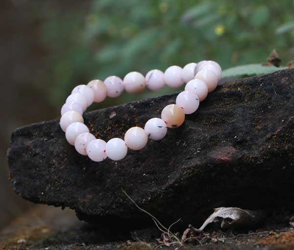 Feng Shui PIxiu bracelet 8 MM wealth luck bracelet, natural tiger eye stone  and pink opal