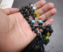 Load image into Gallery viewer, 7 chakra 100% pure lava mala for yoga - Rudradhyay