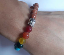 Load image into Gallery viewer, Sandstone 7 Chakra Bracelet - Rudradhyay
