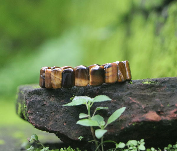 Rectangular Shaped Tiger Stone Bracelet
