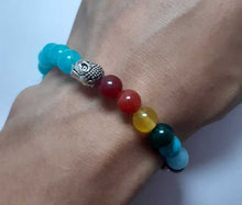 Load image into Gallery viewer, 7 Chakra Amazonite stone bracelet - Rudradhyay