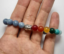 Load image into Gallery viewer, Blue Stone Agata with 7 Chakra Bracelet - Rudradhyay
