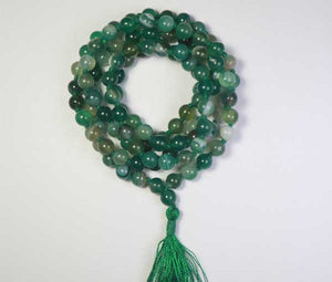 Green Agate Stone Mala - 108 Beads