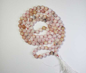 Pink Stone Opal Mala - 108 Beads