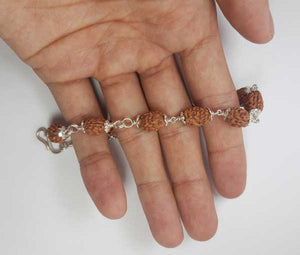 3 Mukhi Rudraksha Bracelet (Silver) - Rudradhyay