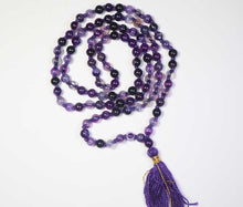 Load image into Gallery viewer, Purple Agate Stone Mala - 108 Beads