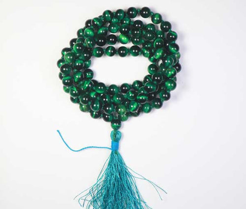 Green Tiger Stone Mala - 108 Beads