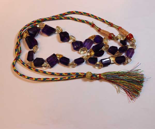 302.60ct 100% pure  topaz and Amethyst mala or necklace - Rudradhyay