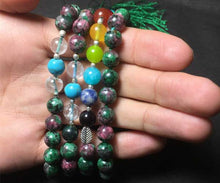 Load image into Gallery viewer, Green stone 7 chakra mala - Rudradhyay