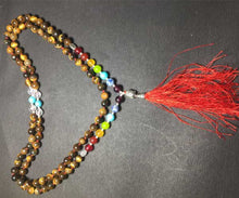Load image into Gallery viewer, Tiger stone 7 chakra mala - Rudradhyay