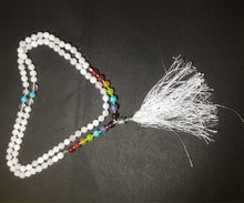 Load image into Gallery viewer, White stone 7 chakra mala - Rudradhyay