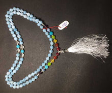 Load image into Gallery viewer, Sky blue stone 7 chakra mala - Rudradhyay