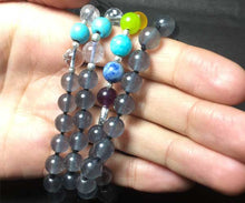 Load image into Gallery viewer, Black stone 7 chakra mala for healing - Rudradhyay