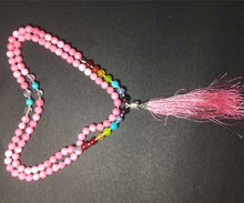 Load image into Gallery viewer, Pink stone 7 chakra mala - Rudradhyay