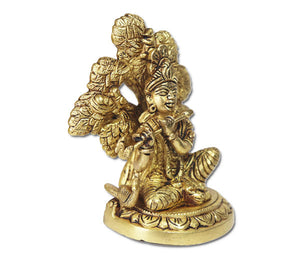 Lord Krishna sitting under tree idol - Rudradhyay