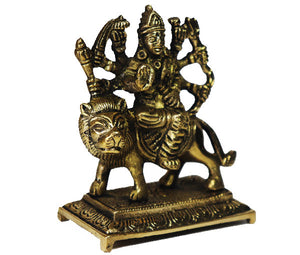 Maa Durga sitting on lion brass idol - Rudradhyay