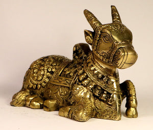 Kamdhenu cow pure brass idol