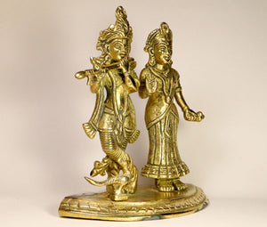 Radha Krishna Pure Brass Idol