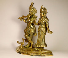 Load image into Gallery viewer, Radha Krishna Pure Brass Idol