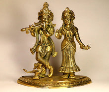 Load image into Gallery viewer, Radha Krishna Pure Brass Idol