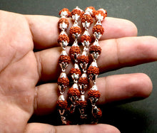 Load image into Gallery viewer, 5 face rudraksha mala 54 beads with silver cap - Rudradhyay