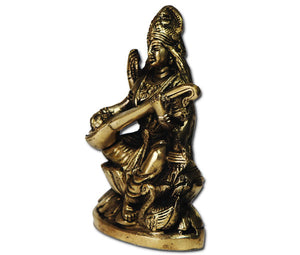 Maa Saraswati pure antique brass idol - Rudradhyay