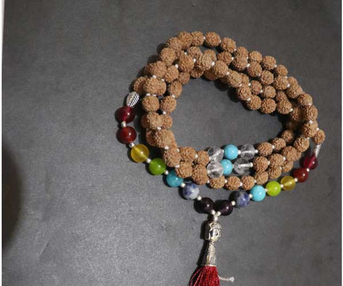 7 chakra rudraksha mala with 108+1 beads - Rudradhyay