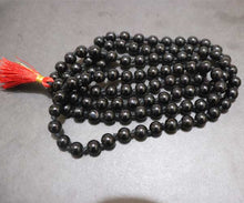 Load image into Gallery viewer, Black stone mala 108+1 beads - Rudradhyay