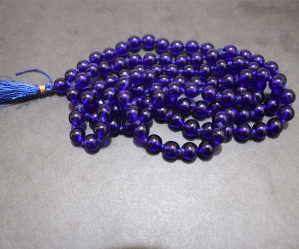 Blue stone mala with 108+1 beads - Rudradhyay
