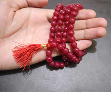 Load image into Gallery viewer, Cherry red stone mala with 108+1 beads - Rudradhyay