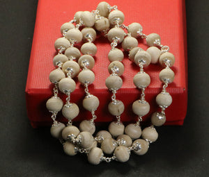 54+1 beads Clean Tulsi mala with Silver capping