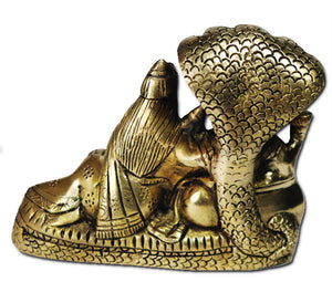 Laxminarayan sitting under sesh naag idol (Brass) - Rudradhyay